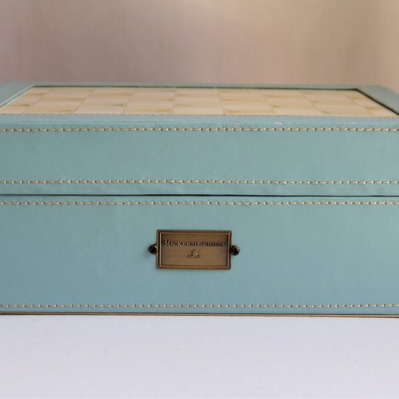 MacKenzie-Childs Other - Rare Mackenzie Childs Parchment Blue Leather-Box